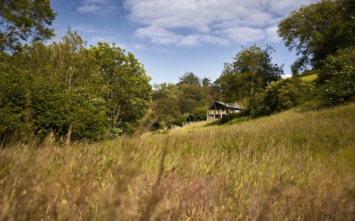 Group glamping lodges at Longlands Devon set in a private North Devon valley