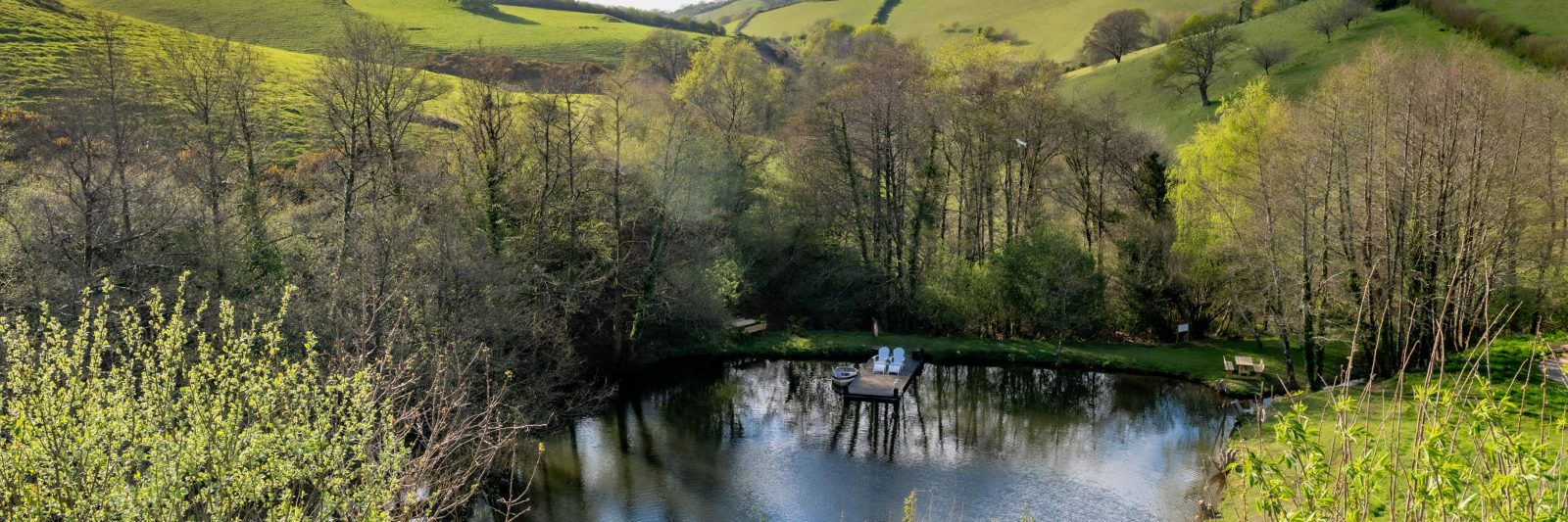 Large group accommodation North Devon private estate aerial view