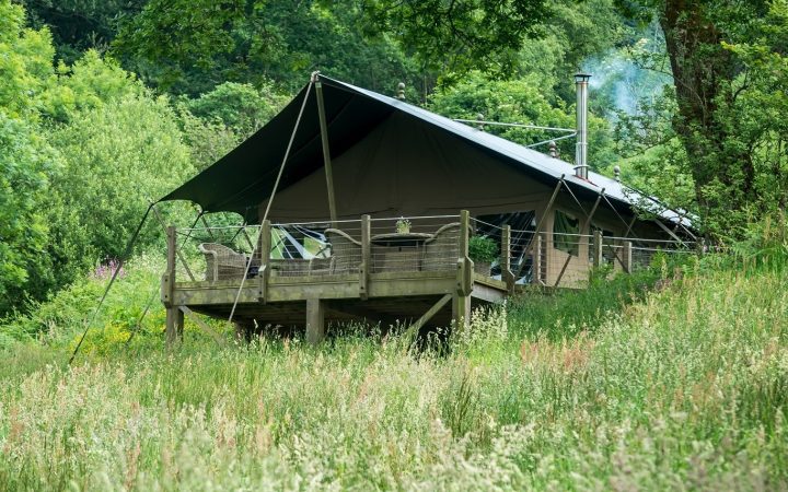 Safari Lodge Treehouse stay with wild swimming in Devon