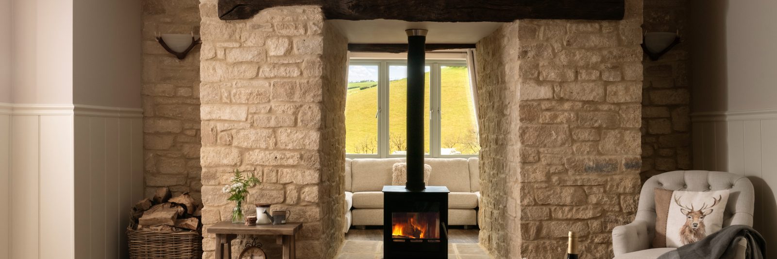 Lakeview Farmhouse and five safari lodge treehouses at Longlands Devon sleeping up to 50 guests