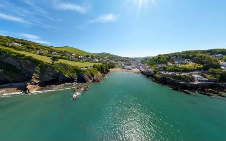 View across Combe Martin Beach near Arches Beach Weddings, a legal ceremony venue in North Devon