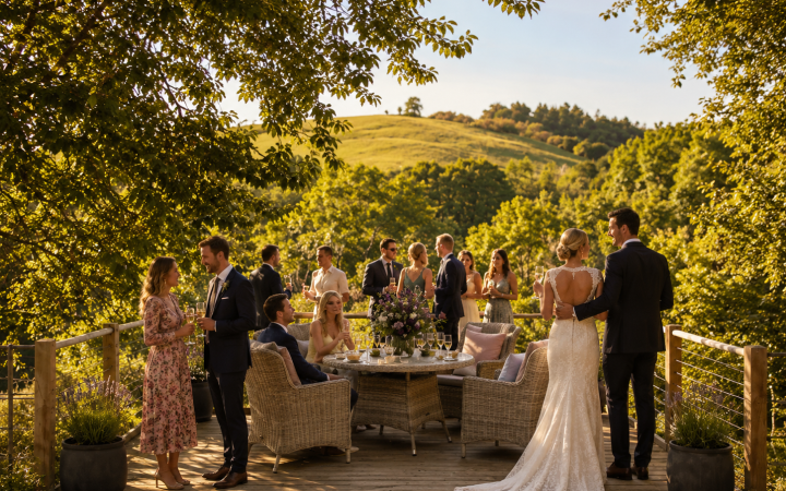 wedding for 60 guests set within the north devon coast area of outstanding natural beauty and exmoor dark sky reserve
